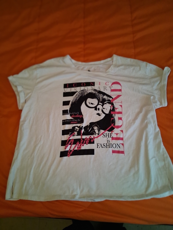 Disney Tops - Disney Parks Graphic Tee Legend Edna Mode The Incredibles T Shirt Turned Up Hem
